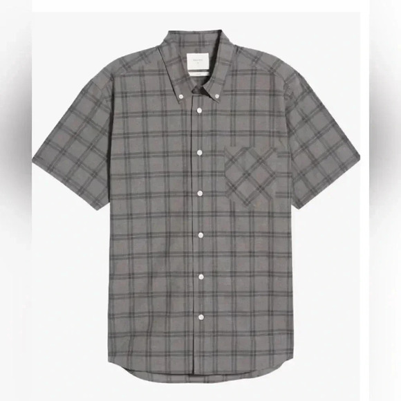 Billy Reid Tuscumbia Standard Fit Plaid Short Sleeve Flannel Button-Down Shirt - Picture 2 of 7